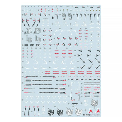 [Pre-order] LNX waterslide decals | RG 1/144 RX-93-V2 Hi-V Gundam Water Decals