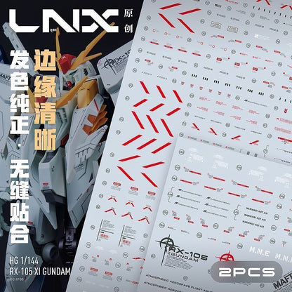 [Pre-order] LNX waterslide decals | HG 1/144 RX-105 Xi Gundam Water Decals Stickers