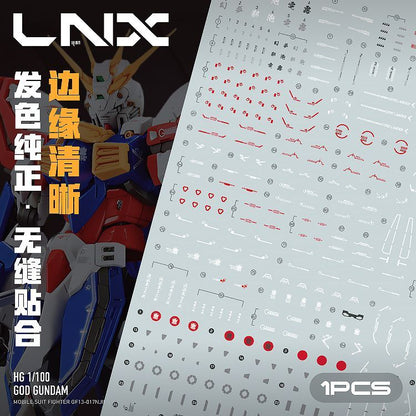 [Pre-order] LNX waterslide decals | RG 1/144 God Gundam