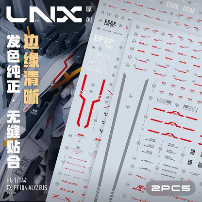 [Pre-order] LNX waterslide decals | HG 1/144 TX-FF104 Alyzeus Water Decal