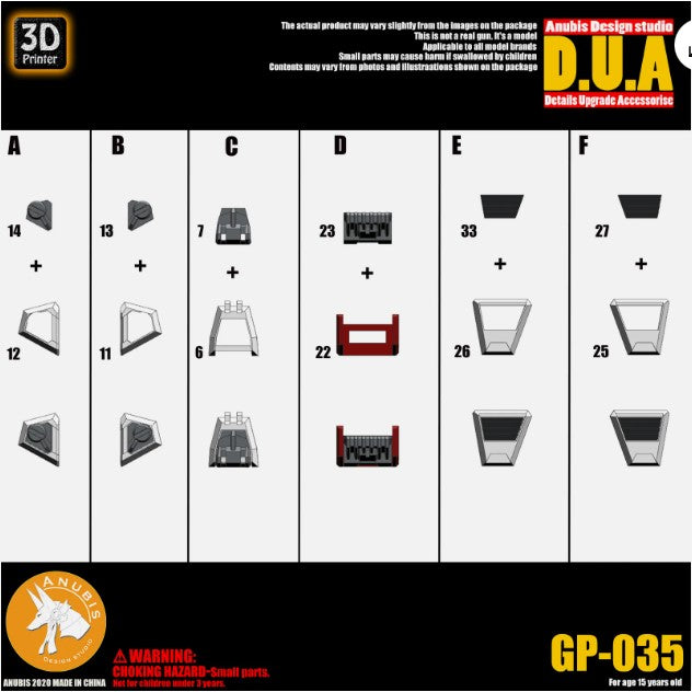 ANUBIS Details Upgrade Accessories (DUA) MG 1/100 Strike