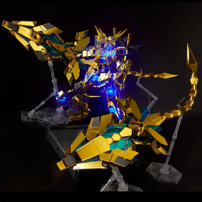 [In stock / Back-order] PBandai PG 1/100 Unicorn Gundam 03 Phenex (Narrative ver) + kosmos RGB LED + Gold Base Sticker