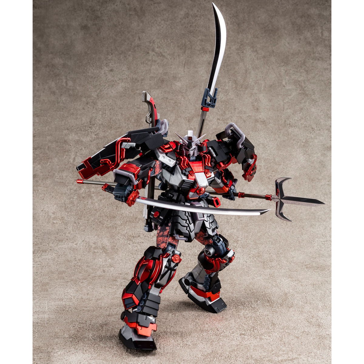 [Waterslide in stock] P-Bandai MG Shin Musha Gundam (Sengoku No Jin Black Robe Large Armor) + FlamingSnow FS waterslide