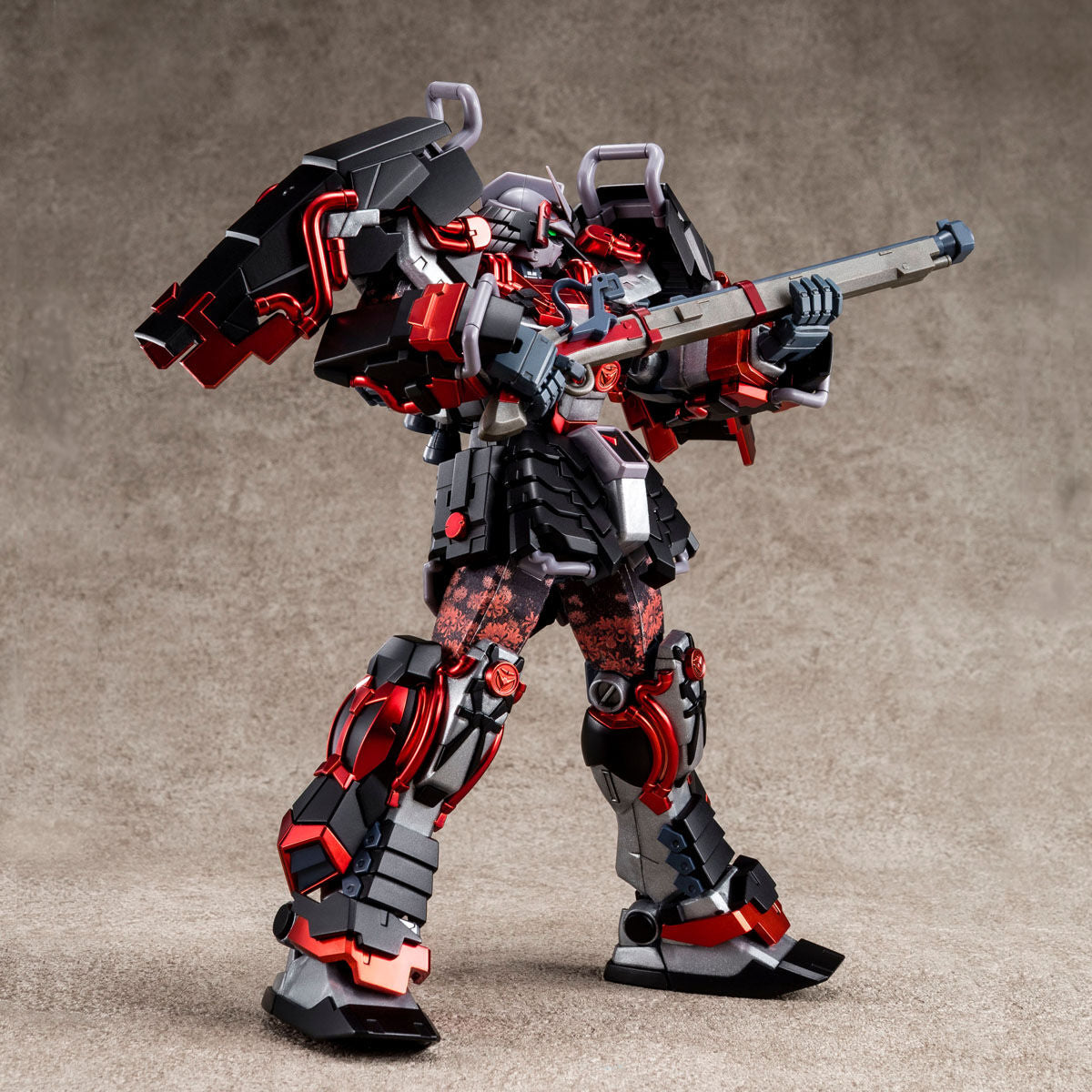 [Waterslide in stock] P-Bandai MG Shin Musha Gundam (Sengoku No Jin Black Robe Large Armor) + FlamingSnow FS waterslide