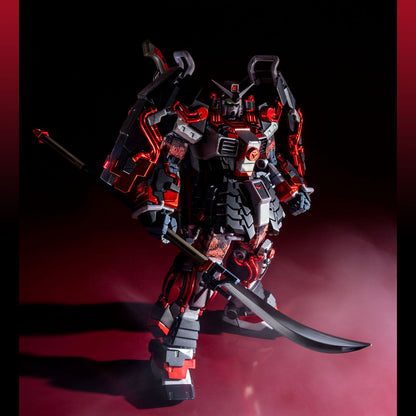 [Waterslide in stock] P-Bandai MG Shin Musha Gundam (Sengoku No Jin Black Robe Large Armor) + FlamingSnow FS waterslide
