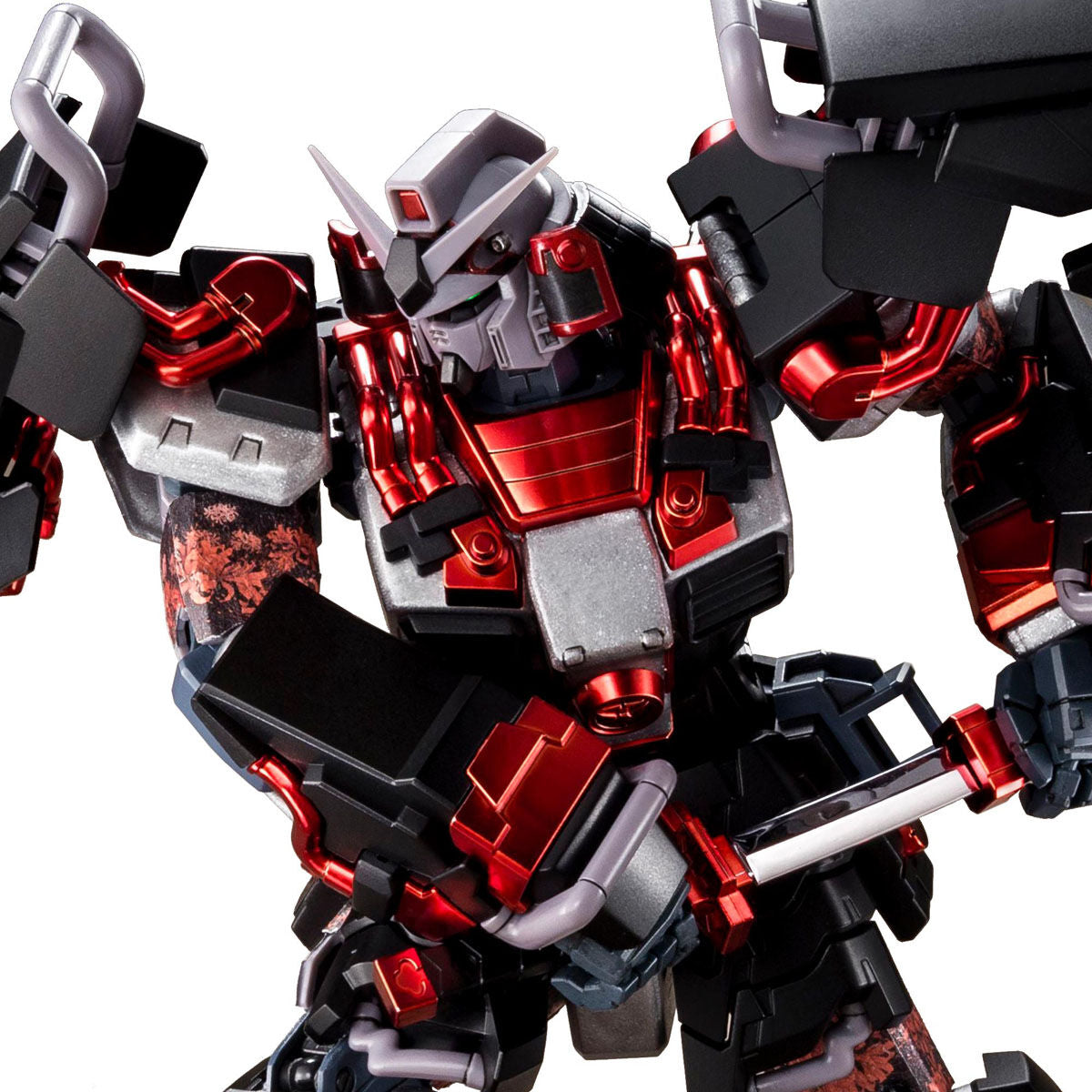 [Waterslide in stock] P-Bandai MG Shin Musha Gundam (Sengoku No Jin Black Robe Large Armor) + FlamingSnow FS waterslide